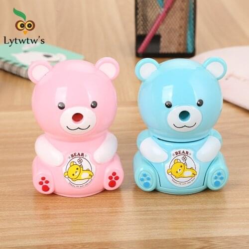 1 Pieces Lytwtws Stationery items Cartoon Plastic Pencil Sharpener For Kids Student School accessories Office Supplies Gift