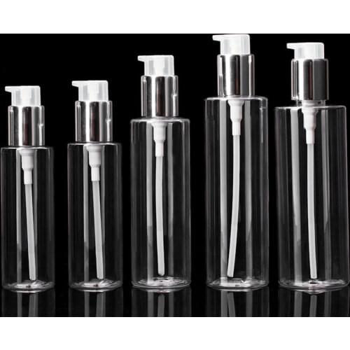 Plastic Pressure Pump Airless Sprayer Bottle Transparent PET Lotion Bottle 100ml/120ml/150ml/200ml/250ml Cosmetic Packaging New