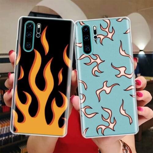 Blue Red Flame Fire Silicon Phone Case For Huawei Honor 10 9 20 Lite Y5 Y6 Y7 Y9 9X 8X 8S 8A 7X 7A 7S Pro + 10i20i Coque