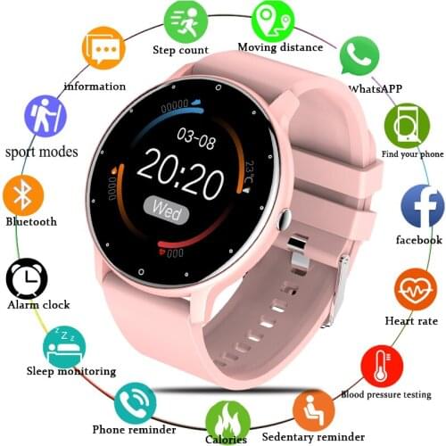 LIGE 2021 New Smart Watch Women Men Full Touch Fitness Tracker Blood Pressure Heart Rate Smartwatch Woman Clock For Android IOS