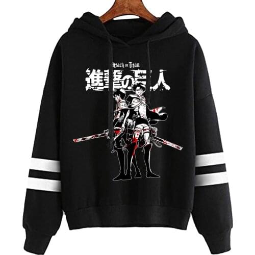 Attack on Titan AOT Hoodies Levi Ackerman Eren Jaeger Mikasa Sweatshirts Cozy Tops Pullovers Sudadera felpa moletom