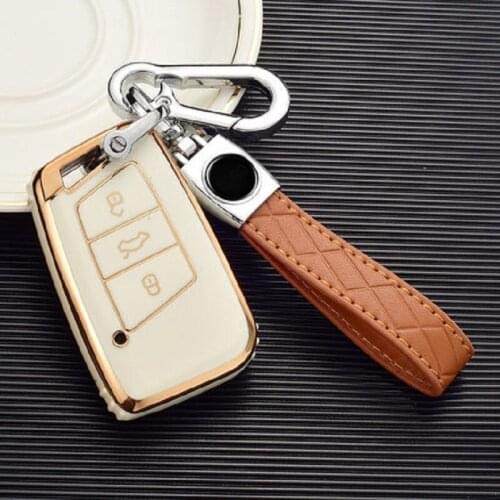 TPU Car Key Case Cover Auto Accessories For Volkswagen VW Magotan Passat B8 Golf For Skoda Superb A7 Smart Key Protection Shell