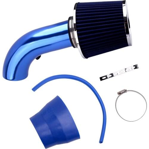 Universal Car High Flow 76mm 3 Inch Cold Air Intake Induction Pipe Hose System Kit with Air Filter Blue