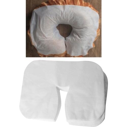 Pack of 100 Disposable Face Cushion Pillow Cradle Headrest Cover Non-Sticking Face Massage Sheets Face Towel