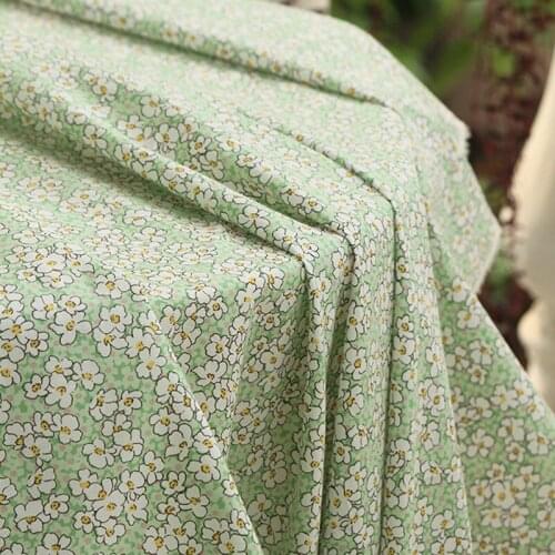 High quality cotton tissu white Floral Print tissus DIY handmade shirt dress material