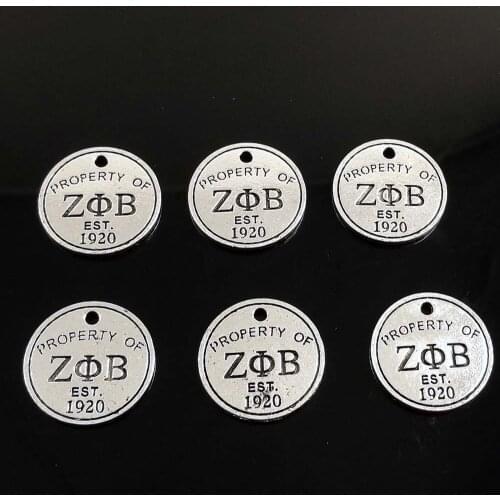 ZETA PHI BETA Greek Alphabet pendant PROPERTY OF ZPB EST 1920 Jewerly Charm sorority society Jewelry DIY Accessories charm