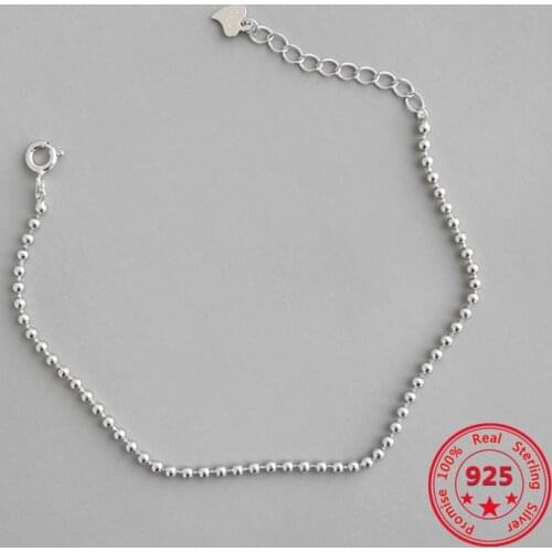 Korea Hot Style 100% 925 Sterling Silver Bracelets Delicate Fashion 2mm Beads Chain Bracelets Jewelry for Women Gift