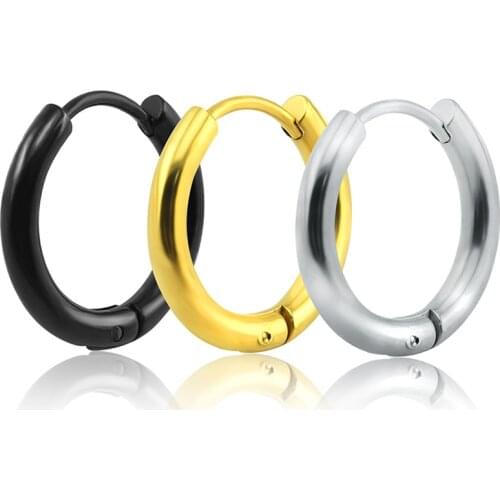 1pcs mens stainless steel earrings simple personality earrings titanium steel earrings circle earrings earrings J6C3169