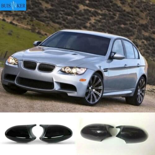 2xMirror Cover E90 Car Side Door Rearview Side Mirror Cover Cap For BMW E90 E91 2005-2007 E92 E93 2006-2009 M3 Style E80 E81 E87