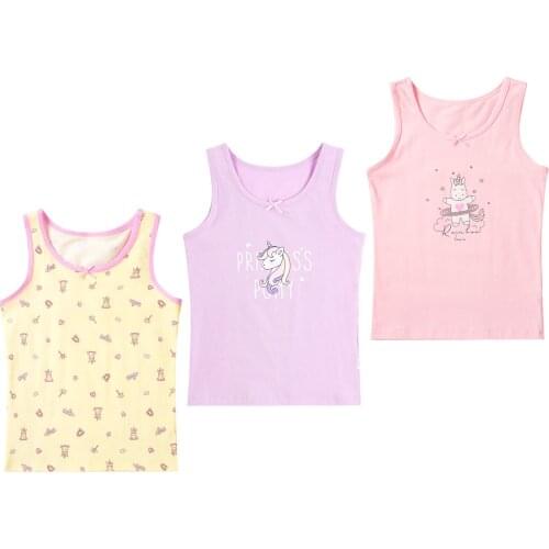 3Pcs/lot Baby Girl Vest Kids Underwear Cotton Student Undershirts Girls Summer Tank Vest Teenager Tank Top For Children 2-10Y