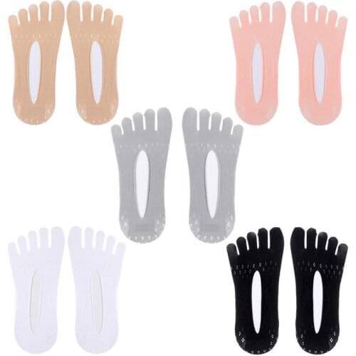 5Pairs Orthopedic Compressing Socks WomenS Toe Socks Ultra Low Cut Liner With Gel Tab Breathable Five Finger Split Boat Socks