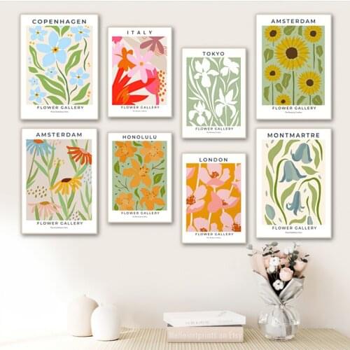 Abstract Botanical Floral Gallery Tokyo Paris Wall Art Canvas Painting Posters And Prints Wall Pictures For Living Room Decor