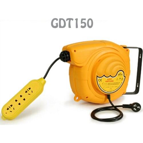 Automatic Telescopic Drum Cable Tray 220V Plug Board Line 15 Meters Electric Automatic Hose Reel GDT-150