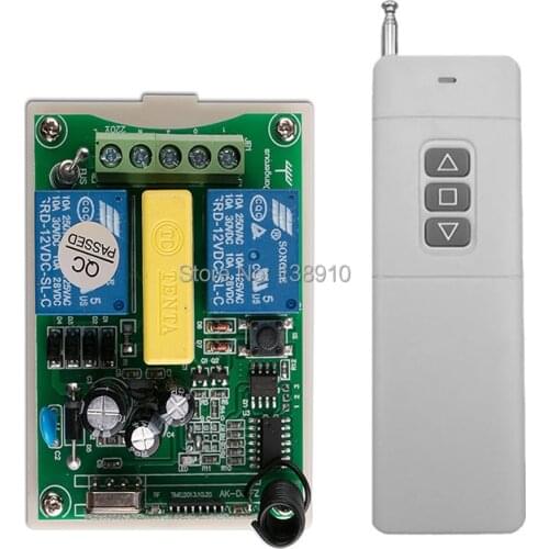 AC220V 2CH RF Wireless Remote Control transmitter and receiver tubular motor garage door projection screen shutters window
