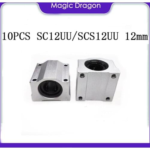 Magic Dragon High Quality 10PCS SCS12UU Bearing Slide Block Linear Motion Bushing SCS12UU Linear Shaft CNC 3D Printer Parts