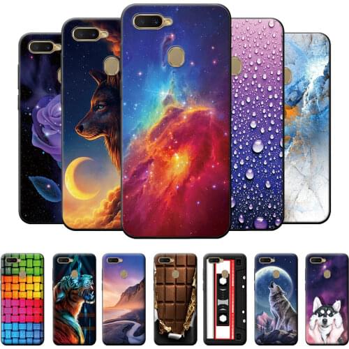 For OPPO A5S Case Matte Back Cover For OPPO A5S Soft Black Silicone Shockproof Phone Case For OPPO A5S A5 S A 5S Coque Geometric