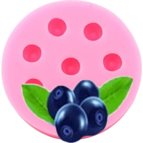 Blueberry Silicone Mold Cupcake Topper Fondant Molds DIY Party Cake Decorating Tools Chocolate Gumpaste Moulds Candy Clay Mould