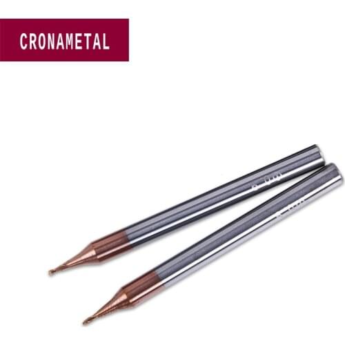 CRONAMETAL 1pc 0.2-0.9mm TiAIN Micro Flat End Mill 2 Flute Milling Cutter HRC 58 Mirco Carbide CNC Machine Engraving Bit Route