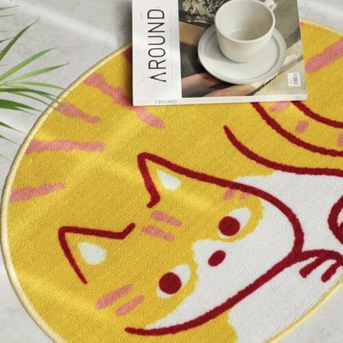 Cute Cat Decorative Carpet Modern Cartoon Soft Living Room Bedroom Room Absorbent Non-slip Decorative Rug