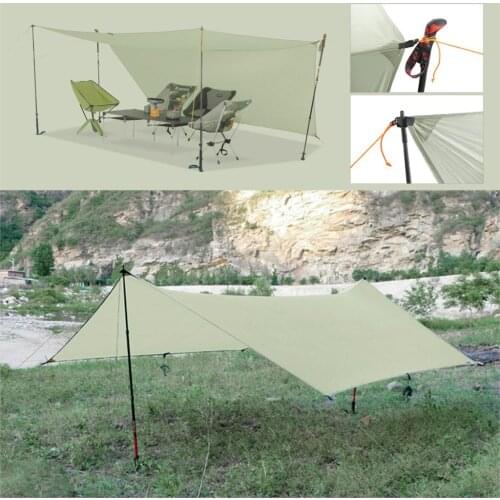 450g 20D Two-Sided Silicone Coated Nylon Tarp Ultralight Sun Shelter Beach Tent Pergola Awning Canopy Rainfly Camping Sunshelter