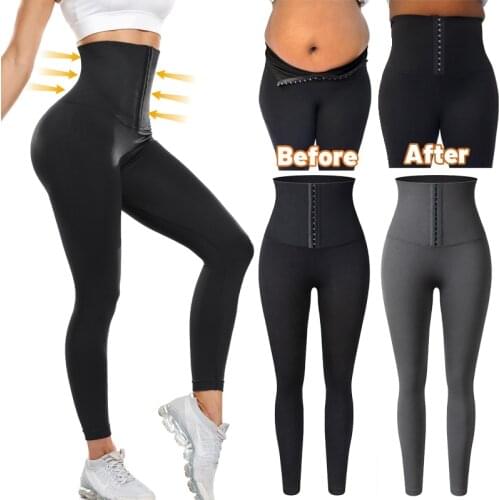 Women Waist Trainer Corset Pants Workout Running Slimming Body Shaper Compression Tummy Control Leggings Shapewear Butt Lifter