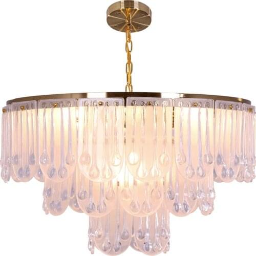 Postmodern minimalist warm romantic room bedroom lighting personality creative model room glass chandelier