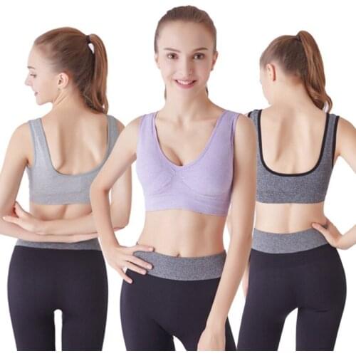Fashion New Upgraded Version Of Large Size Thin Section With Padded Seamless Sports No Steel Sports Bra