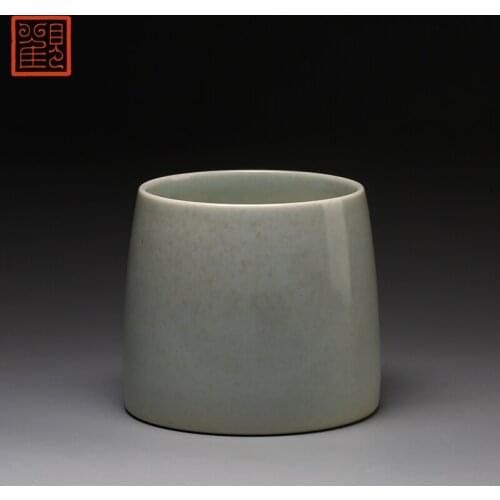 Guan Fu Museum Ceramics Water Glenoid Trapezoid Wash Jindezhen Coarse Ceramic Kiln Tea Washing Wash Tea Ceremony Parts Flower