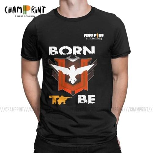 Born To Be Heroic Free Fire T Shirt Men Unique T-Shirt Freefire Shooting Game Tee Shirt Short Sleeve Clothing Unique