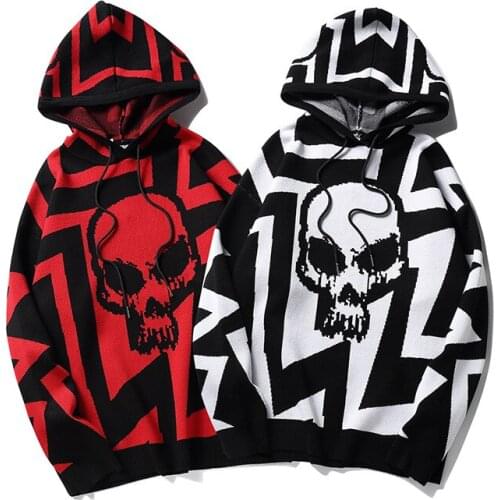 Skulls Knitted Sweaters Men Batwing Sleeve Hip Hop Male Sweater O Neck 2020 Fall Loose Oversize Pullover Man Clothes Blouse