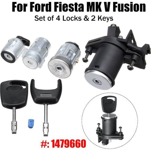 Set of 4 Lock Door Ignition Barrel Switch with 2 Keys 1479660 For Ford Fiesta MK V Fusion