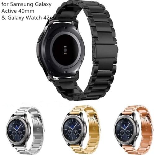 Newest 20mm Stainless Steel Watch Strap For Samsung Galaxy Watch Active 40mm Metal Bracelet For Samsung Galaxy Watch 42mm 50pcs