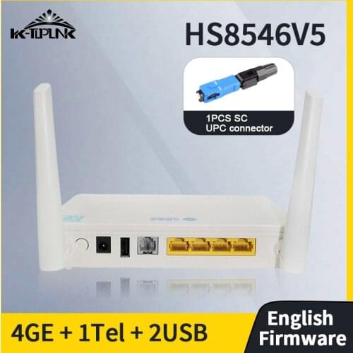New Hua Wei HS8546V5 4GE+1TEL+2USB+WIFI 2.4GHz&5GHz FTTH GPON ONU ONT Dual-Band WiFi English Interface Optical Network Terminal