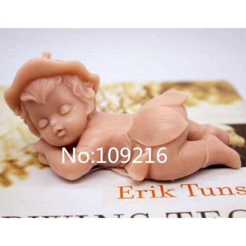 New Product!!1pcs Baby Lying On The Ground (zx217) Food Grade Silicone Handmade Soap Mold Crafts DIY Mould