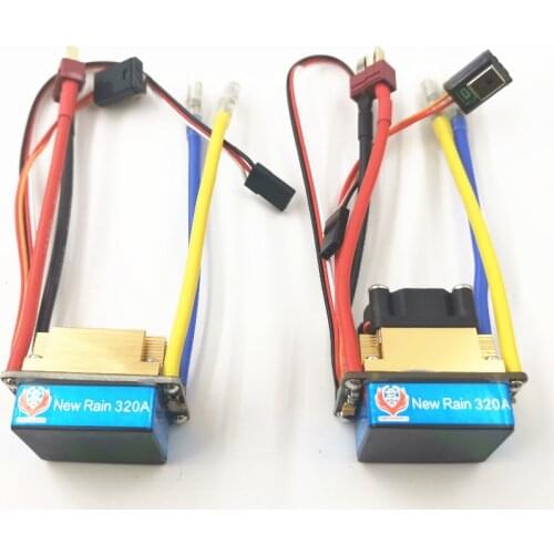 Fire Phoenix New Rain 320A Waterproof Brushed ESC 3S Lipo with Cooling Fan 5V 3A BEC T-Plug For 1/10 RC Car