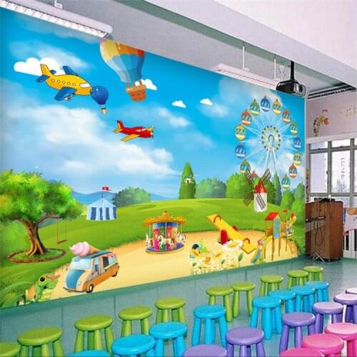 Custom Photo Wallpaper 3D Cartoon Playground Children Room Bedroom Wall Decoration Wall Mural Wallpaper For Kids Room Modern