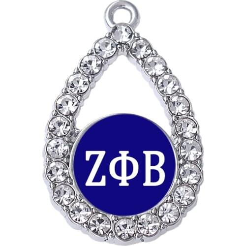 Popular clear enamel ZETA PHI BETA sticker metal pendant for Greek society sorority jewelry accessories