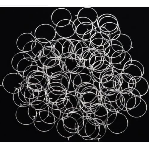 20-30mm 100pcs Champagne Wine Glasses Charm Rings Silver Metal Earrings Circle Wire Rings Hoops Gift Party Drink Wine Labeling