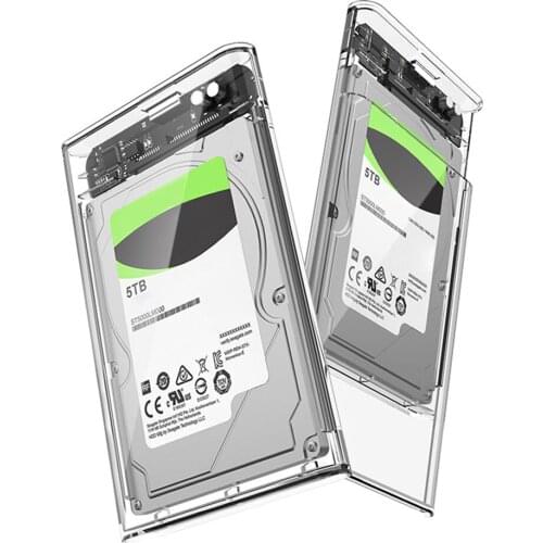 Transparent HDD Case USB3.0 to SATA Mobile Hard Disk Case for 2.5 inch Solid State Drive Box SSD External Enclosure Adapter