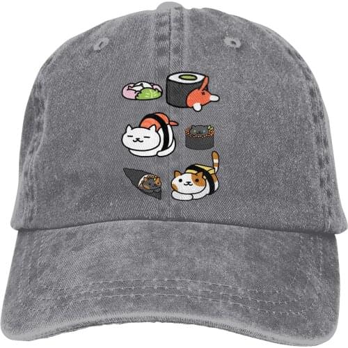 Adjustable Solid Color Baseball Cap Neko Atsume Washed Cotton Neko Atsume Kitty Collector Funny Games Sports Woman Hat