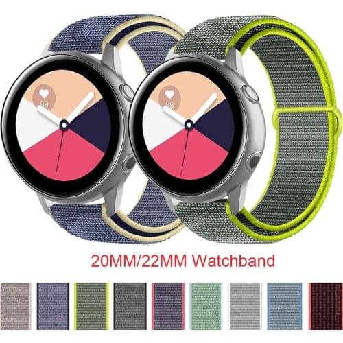 20MM Nylon Loop Straps For Samsung Galaxy Watch Active/Active 2 40MM/44MM Smart Bracelet Wristband For Galaxy Watch 3 41MM/42MM