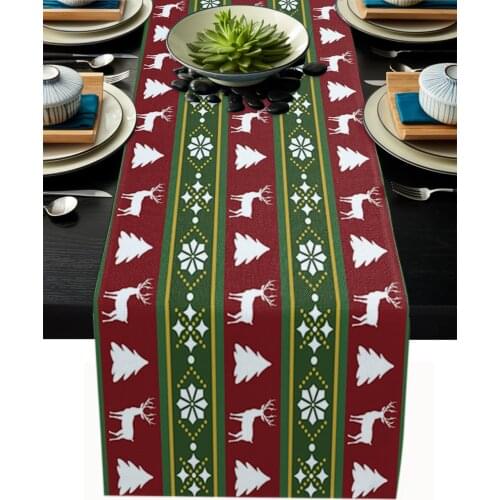 Merry Christmas Geometic Table Runner Wedding Decoration Dinning Table Runners Placemat Christmas Decor Tablecloth