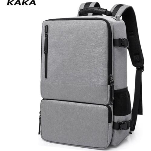 KAKA Men Backpack Oxford Travel School Shoulder Computer Backpacking Functional Versatile Bags Multifunctional 17.3" Laptop D258