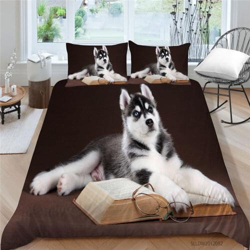 Husky Print Bedding Set Queen Size Funny Lovely 3D Duvet Cover King Twin Full Single Double Comfortable Creative Bed Set