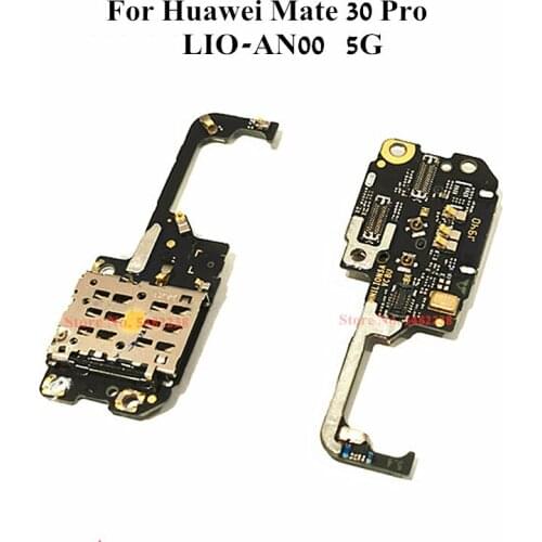Original SIM Reader MIC For Huawei Mate 30 Pro 5G LIO-AN00 Microphone WIFI Single Antenna Board Flex Cable SD/SIM Card Booth