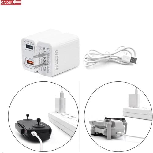 STARTRC Mavic Mini Charger 3.0 Fast Charging Adapter Dual USB Ports Charging Plug With Power Cable For DJI Mavic Mini Charger
