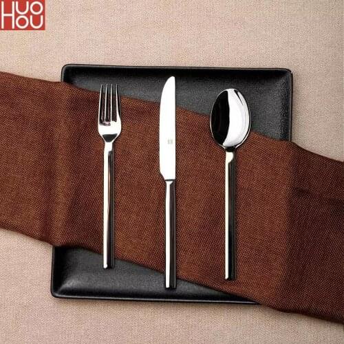 Huohou Stainless Steel Steak Knives Spoon Fork Tableware Quality High-grade Dinner Dinnerware Household Cutlery Set
