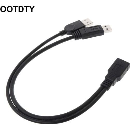 USB 2.0 A Male to USB Female 2 Double Dual Power Supply USB Female Splitter Extension Cable HUB Charger for Printers Accessories