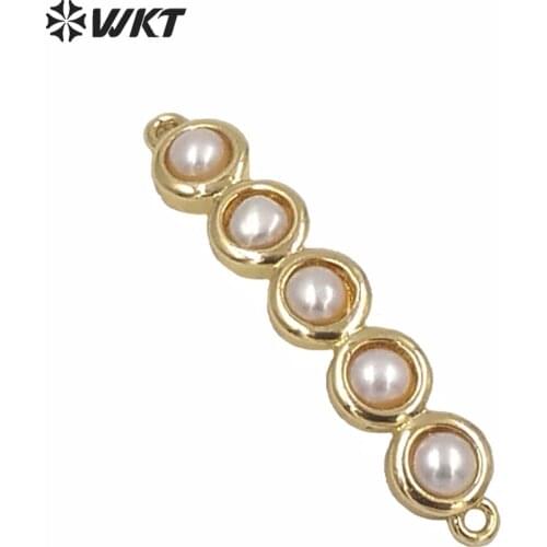 WT-JP120 WKT New Arrival Beautiful Freshwater Pearl Pendant With Metal Plated Connector For Necklace Jewelry making for her