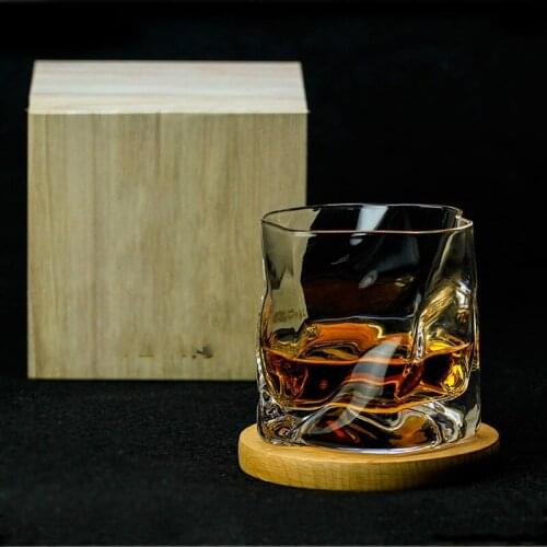 Japanese Edo Designer Crumple Paper Irregular Shape Crystal Faceted Der Whiskybecher Whiskey Whisky Rock Glass Artwork Wine Cup